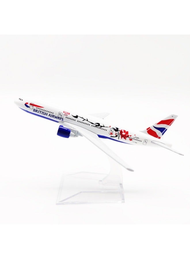 general 16cm Alloy Airplane Tabletop Display Model 1:400 Scale British 777 Airplane Model Decoration Toys Furniture Decorations Collection Gifts - Image 3