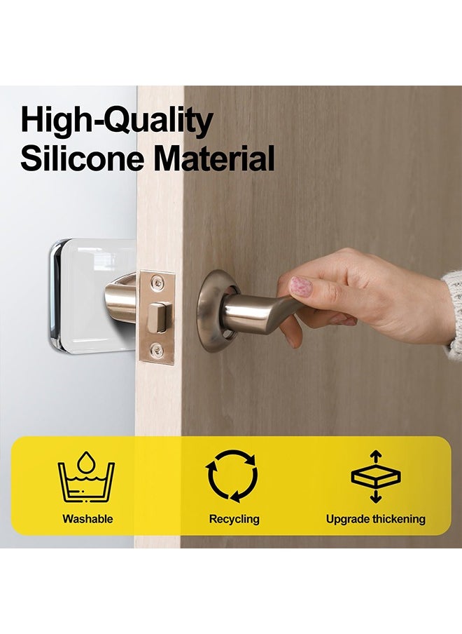 ACTION - Door Stoppers Wall Protector, 6 PCS Silicone Door Knob Wall Protector with Strong Self-Adhesive Backing, Upgraded Thickened Reusable Door Bumper - Ideal for Wall Protector and Noise Reduction (White) - Image 1