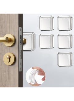Door Stoppers Wall Protector, 6 PCS Silicone Door Knob Wall Protector with Strong Self-Adhesive Backing, Upgraded Thickened Reusable Door Bumper - Ideal for Wall Protector and Noise Reduction (White)