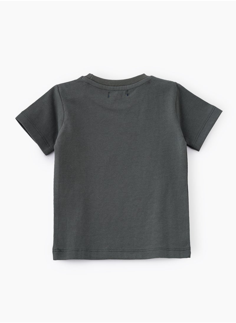 JAM Boys' Dark Green Chameleon Graphic Cotton T-Shirt  - Image 2