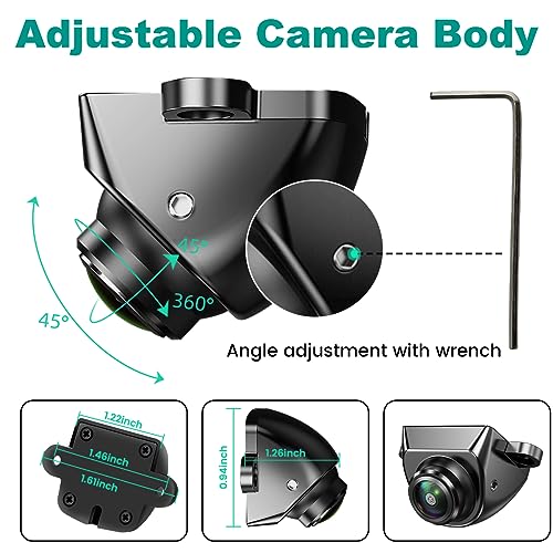 GreenYi AHD1080P Backup Camera with Video Format Switch Button, GreenYi Reverse Rear/Front/Side View Cam, Adjustable Fisheye Lens, Waterproof Night Vision 170 Degree Wide View - Image 2