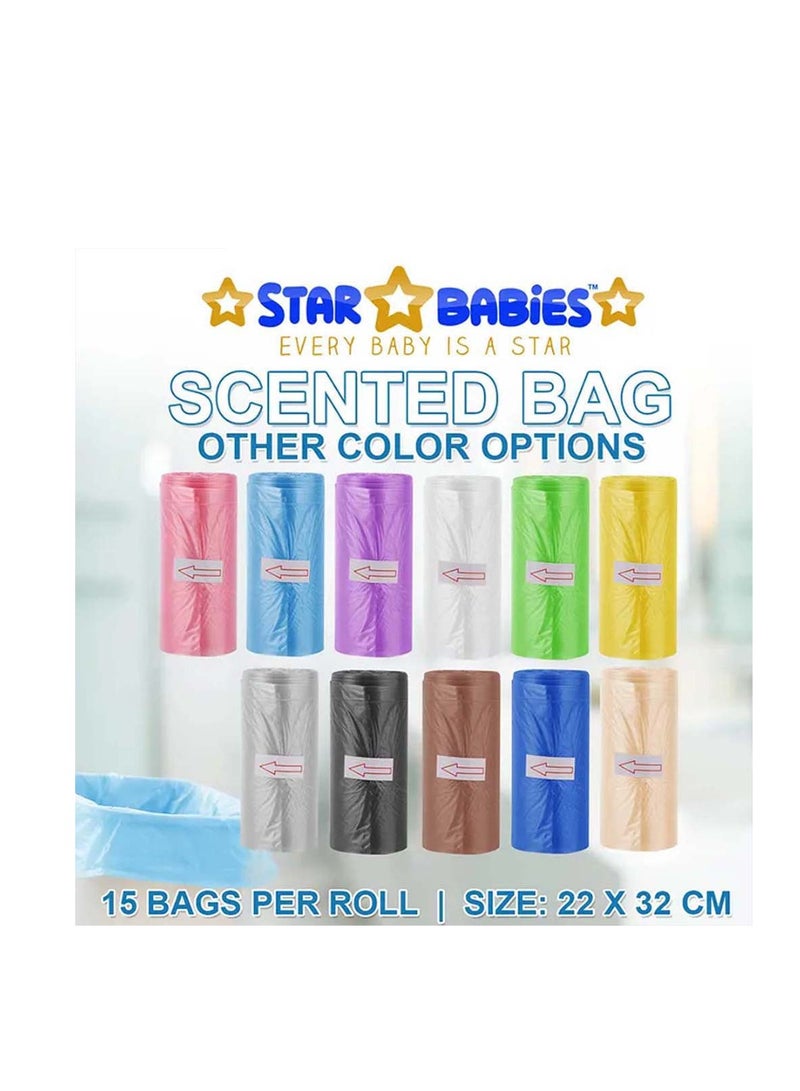 Star Babies Disposable Combo pack (Changing Mat 8pcs, Bibs 8pcs, Scented Bag w/dispenser)-White/yellow - Image 5