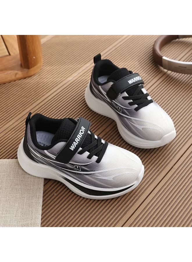 Warrior Spring Children's Sports Shoes Soft Sole Fashion Boys Running Shoes Wz(cl)-2068 Black Grey White Size 29 - Image 2