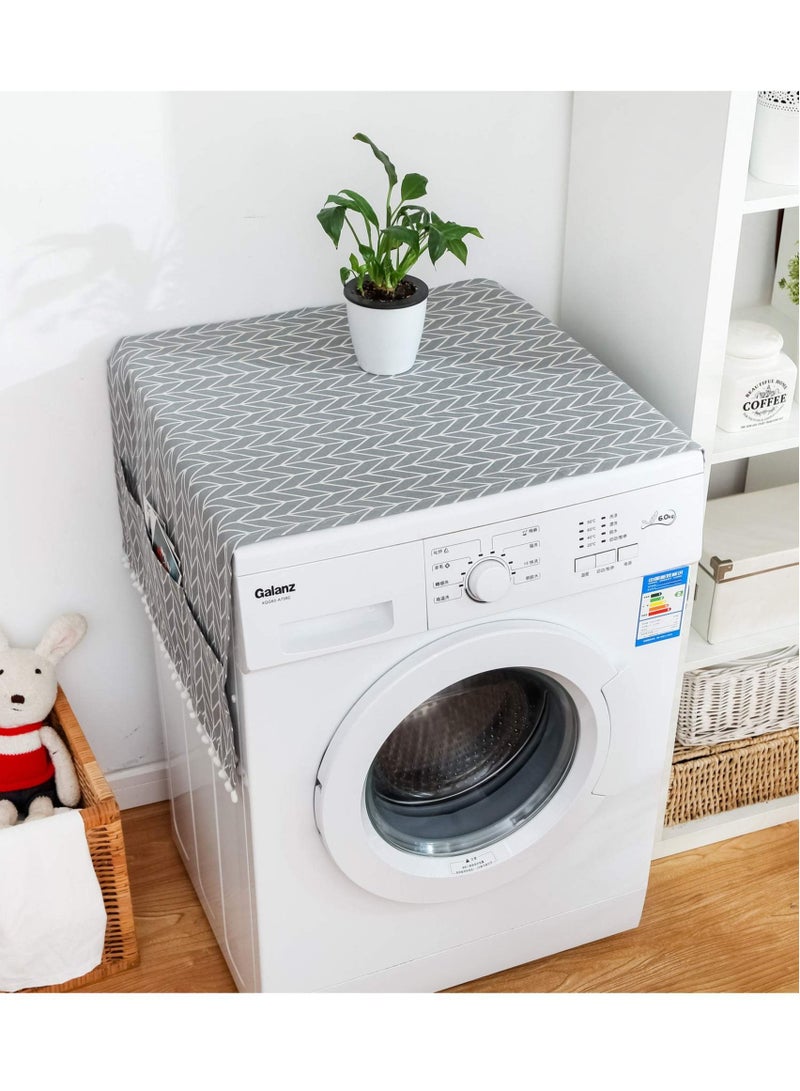 KASTWAVE Washing Machine Cover, Anti Stain Waterproof Washer and Dryer Covers for The Top, Multi Purpose Top Covers, Universal Anti Slip Refrigerator Fridge Dust Cover with Storage Bag - Image 1