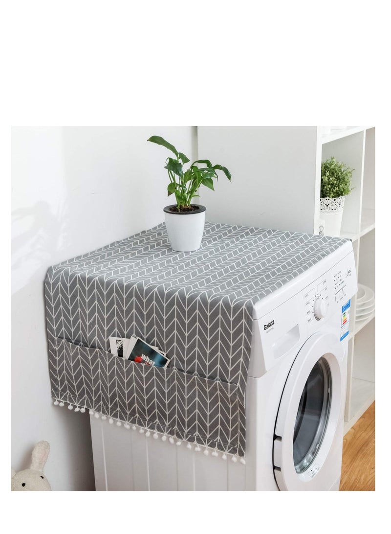 KASTWAVE Washing Machine Cover, Anti Stain Waterproof Washer and Dryer Covers for The Top, Multi Purpose Top Covers, Universal Anti Slip Refrigerator Fridge Dust Cover with Storage Bag - Image 3