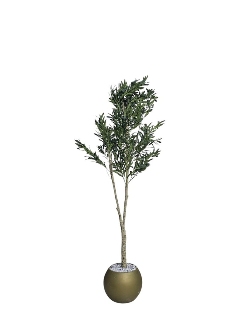 AL KHALDIYA Fruitful olive tree with a large golden pot, attractive design, make your home more elegant, 185 cm - Image 3