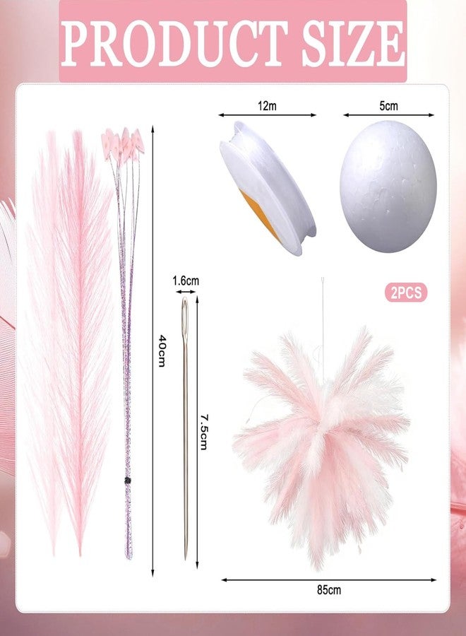 Maysing 120 Pcs Pink Pampas Grass Party Decoration for Wedding Home Fireworks Design DIY Artificial Pampas Grass Hanging Decoration for Crafts Bedroom Wedding Bridal Shower Garden Outdoor Photo Props - Image 3