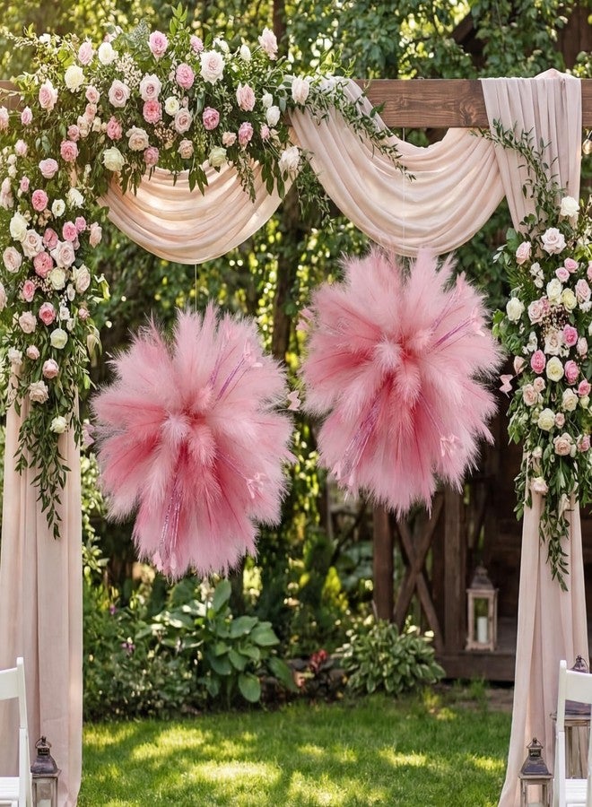 Maysing 120 Pcs Pink Pampas Grass Party Decoration for Wedding Home Fireworks Design DIY Artificial Pampas Grass Hanging Decoration for Crafts Bedroom Wedding Bridal Shower Garden Outdoor Photo Props - Image 1