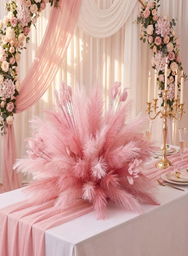 Maysing 120 Pcs Pink Pampas Grass Party Decoration for Wedding Home Fireworks Design DIY Artificial Pampas Grass Hanging Decoration for Crafts Bedroom Wedding Bridal Shower Garden Outdoor Photo Props - Image 2