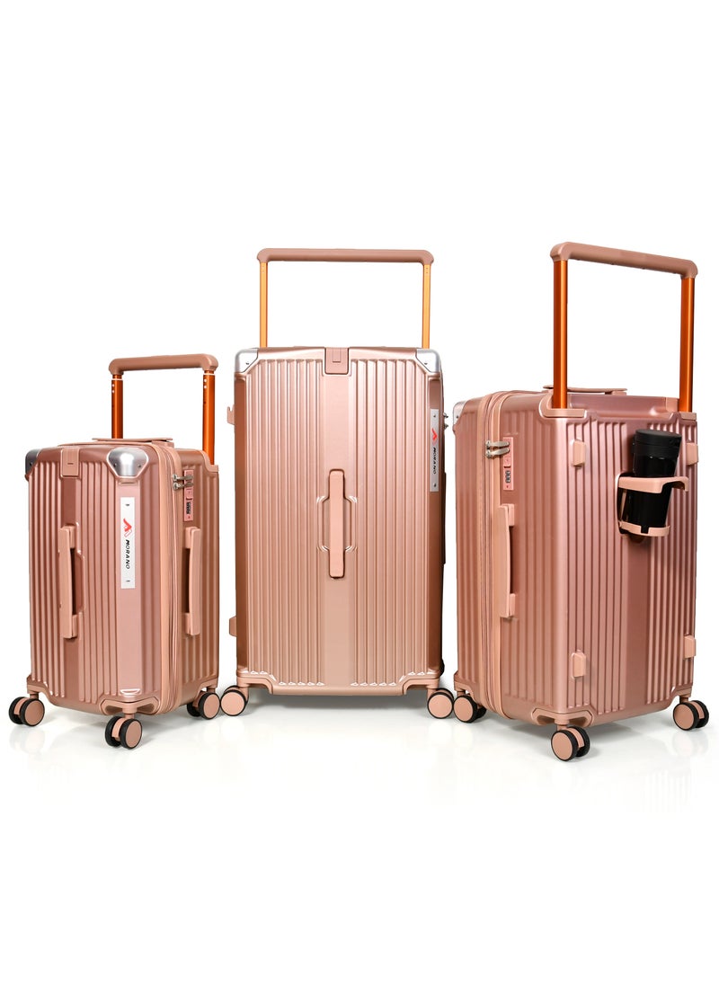MORANO Morano 3 Piece Aluminum Fiber Luggage Set 28", 24", 20" for Cabin  - Image 1