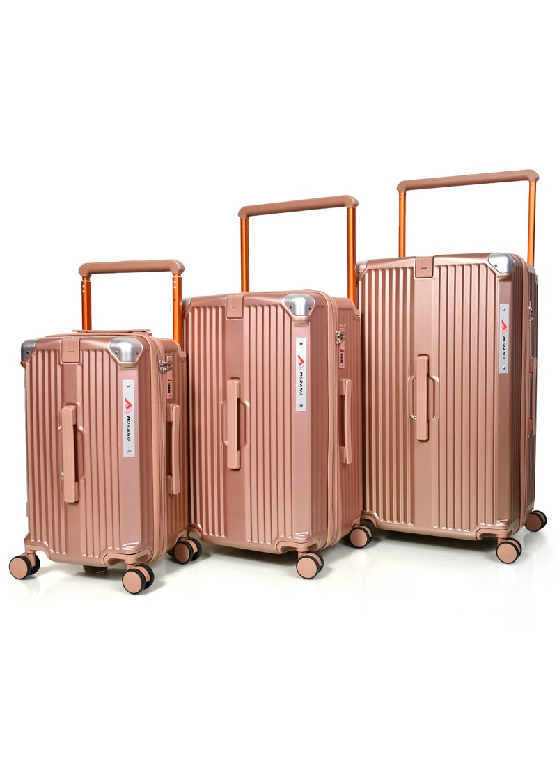 MORANO Morano 3 Piece Aluminum Fiber Luggage Set 28", 24", 20" for Cabin  - Image 2