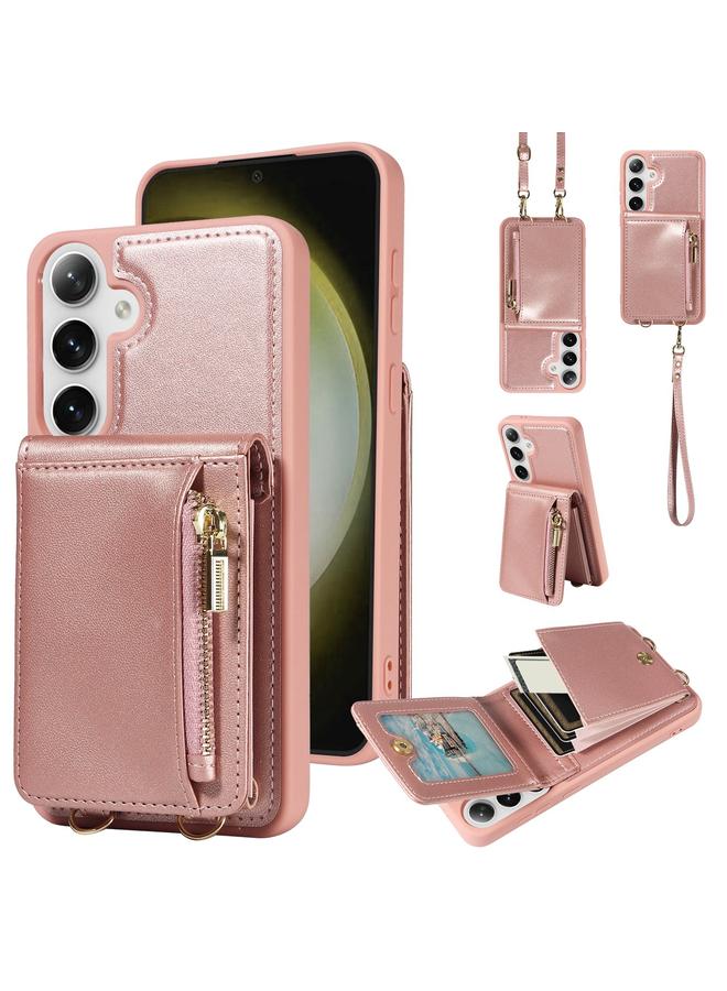 اس-توب جراب لهاتف Samsung Galaxy S24+ 5G، جراب هاتف جلدي مزود بحزام وسحاب - Image 1