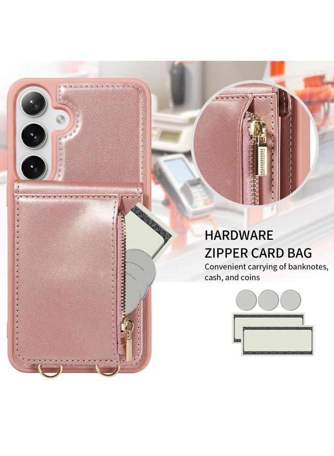 اس-توب جراب لهاتف Samsung Galaxy S24+ 5G، جراب هاتف جلدي مزود بحزام وسحاب - Image 4