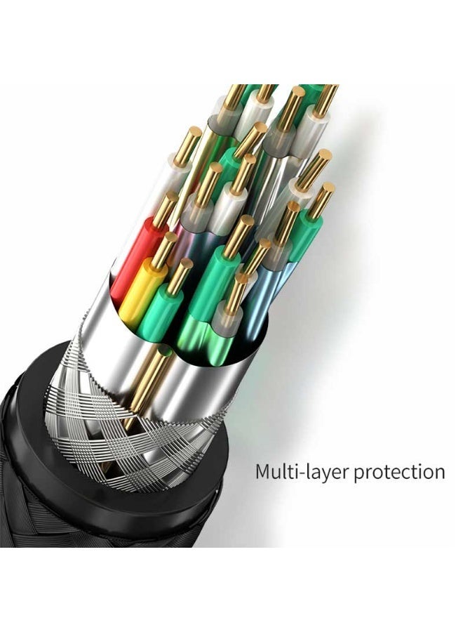 فيج جيج كابل HDMI 2.1 فائق السرعة بدقة 8K (OFC) - 48 جيجابت في الثانية، 8K بتردد 60 هرتز، 4K بتردد 120/144 هرتز، eARC، HDR، VRR، ALLM، QFT، QMS، Dolby Vision، Atmos Black بطول 1.5 متر - Image 3