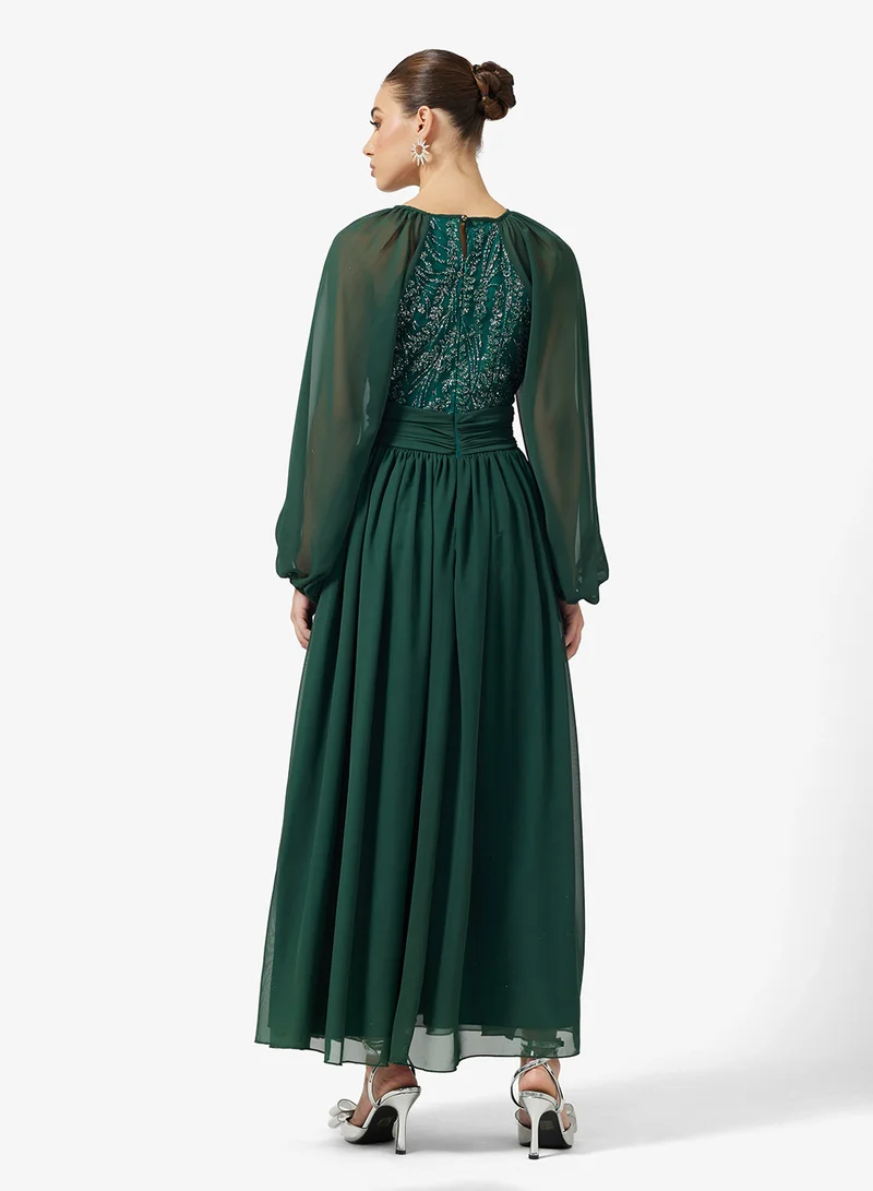 Khizana A-line Dress With Embellished Bodice