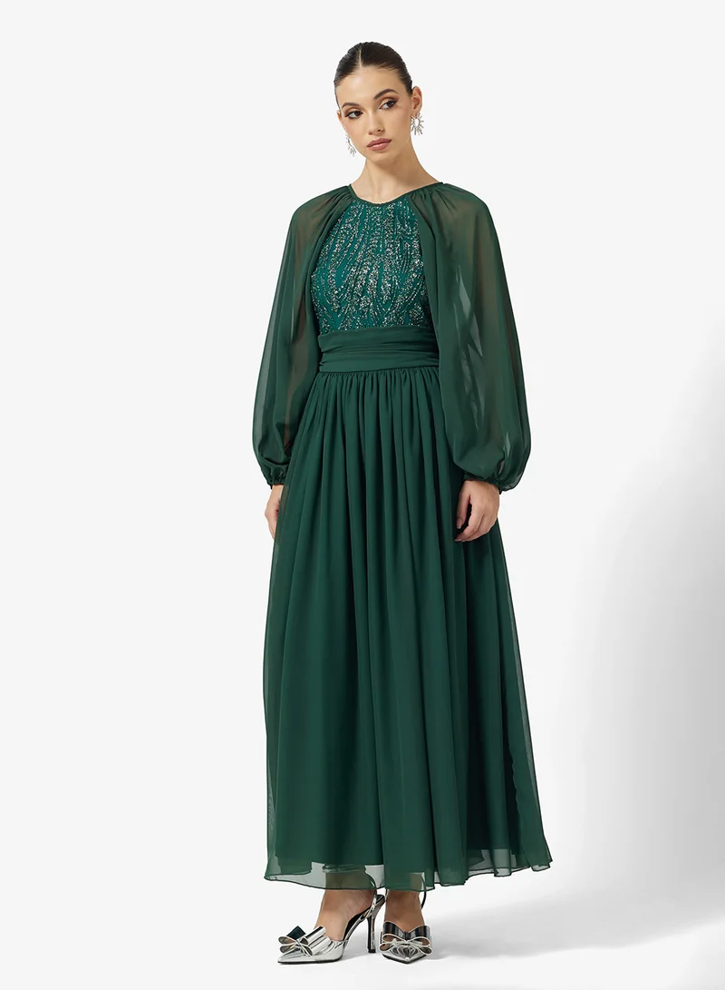 Khizana A-line Dress With Embellished Bodice