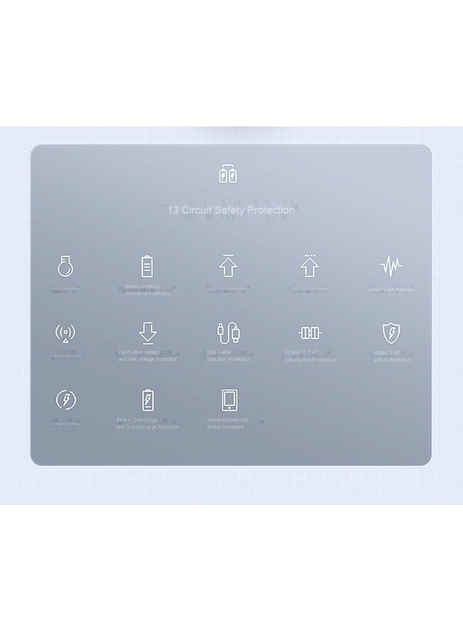 10,000mAh Portable Travel Power Bank with Built-in LED Makeup Mirror - Compact Mini Charger - Image 3