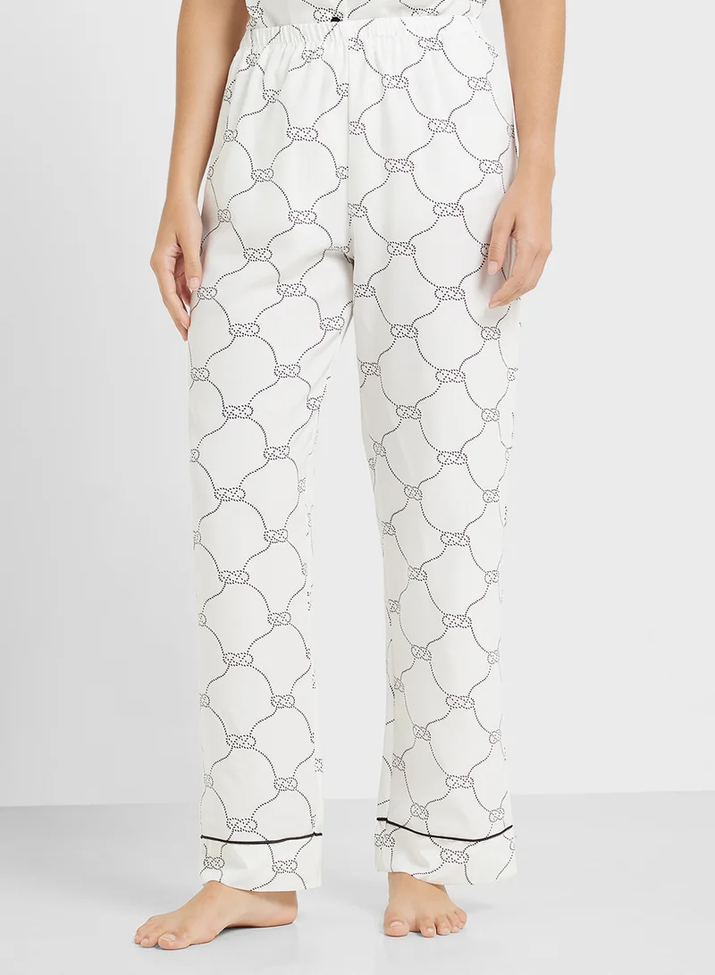 Ginger Printed Button Down Shirt & Pyjama Set