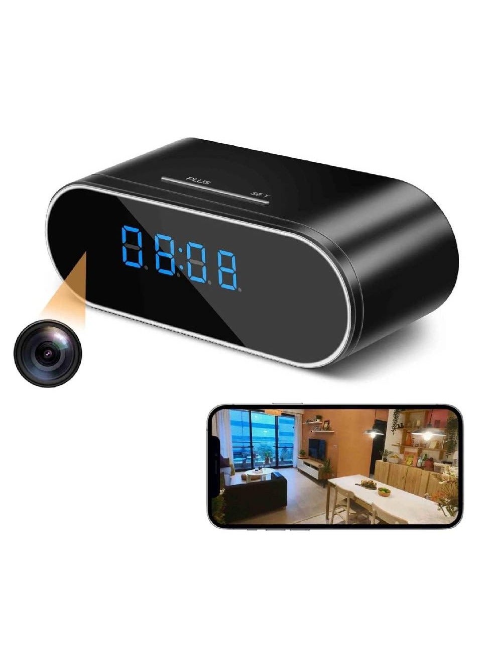 gennext Gennext Hidden Camera 1080p Alarm Clock Camera With Night Recording Wireless Security Video Recorder Nanny Cam HD1080p
