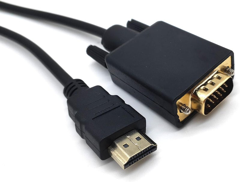 halokny HDMI to VGA Adapter Cable, Haokiang 6ft/1.8m Gold-plated 1080P HDMI Male to VGA Male Active Video Converter Cord Support Notebook PC DVD Player Laptop HDTV to D-SUB HD 15 Pin VGA Monitors Projector - Image 3