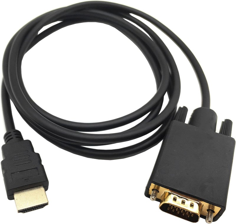 halokny HDMI to VGA Adapter Cable, Haokiang 6ft/1.8m Gold-plated 1080P HDMI Male to VGA Male Active Video Converter Cord Support Notebook PC DVD Player Laptop HDTV to D-SUB HD 15 Pin VGA Monitors Projector - Image 1