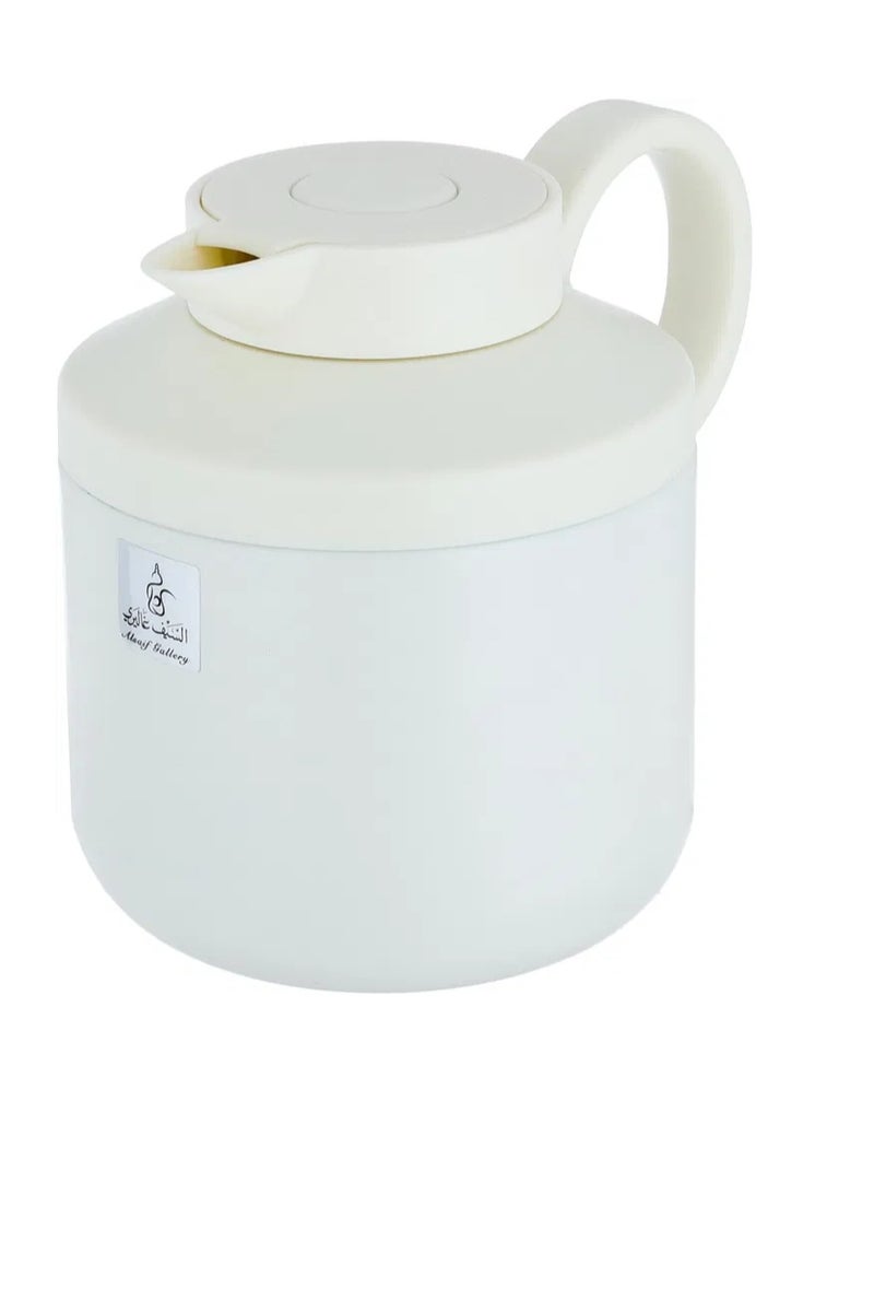 Alsaif Gallery Hala Timeless Thermos, 0.6L, Stainless Steel Inner Carrier, Stainless Steel Outer Body, Pressurized - Cream - Image 3