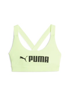PUMA Fit Womens Green Mid Impact Training Bra Top  - Image 4