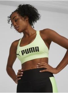 PUMA Fit Womens Green Mid Impact Training Bra Top  - Image 1