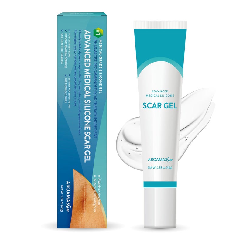 Aroamas Scar Advanced Scar Gel MedicalGrade Silicone Scar Gel to Help Improve The Appearance of Scars and Stretch Marks for Face Body 45g - Image 3