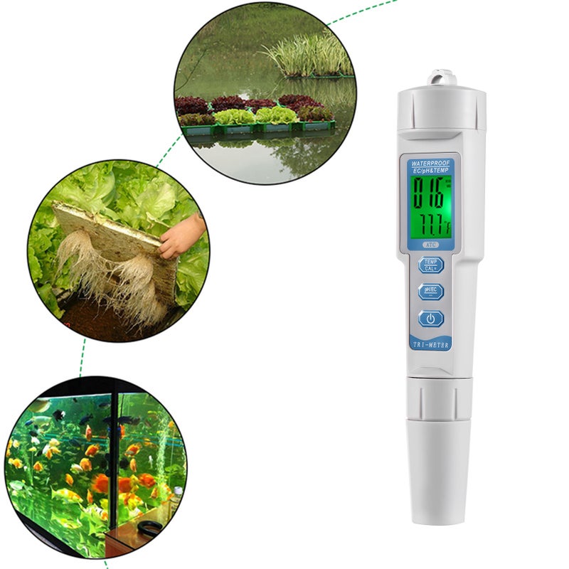 New Professional 3 in 1 Multi-parameter Water Quality Tester Monitor Portable Pen Type pH & EC & TEMP Meter Acidometer Water Quality Analysis Device - Image 5