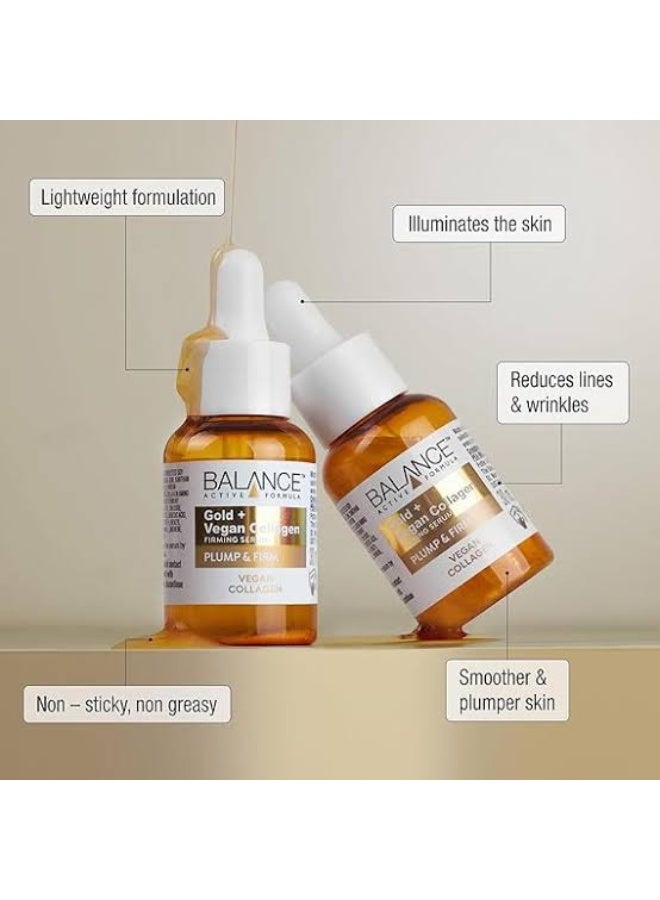 Balance Active Formula Gold + Vegan Collagen Firming Serum - Luxurious Glow with Gold, Youthful Skin Tightening, Lightweight & Non-Greasy, Proven Results - 30ml - Image 4