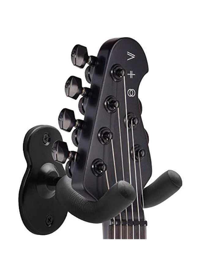 Beauenty Guitar Wall Mount Hanger Hook Acoustic Electric Bass Guitar Wall Hook Hanger Black Metal Holder Hanger for All Size Guitars - Image 2