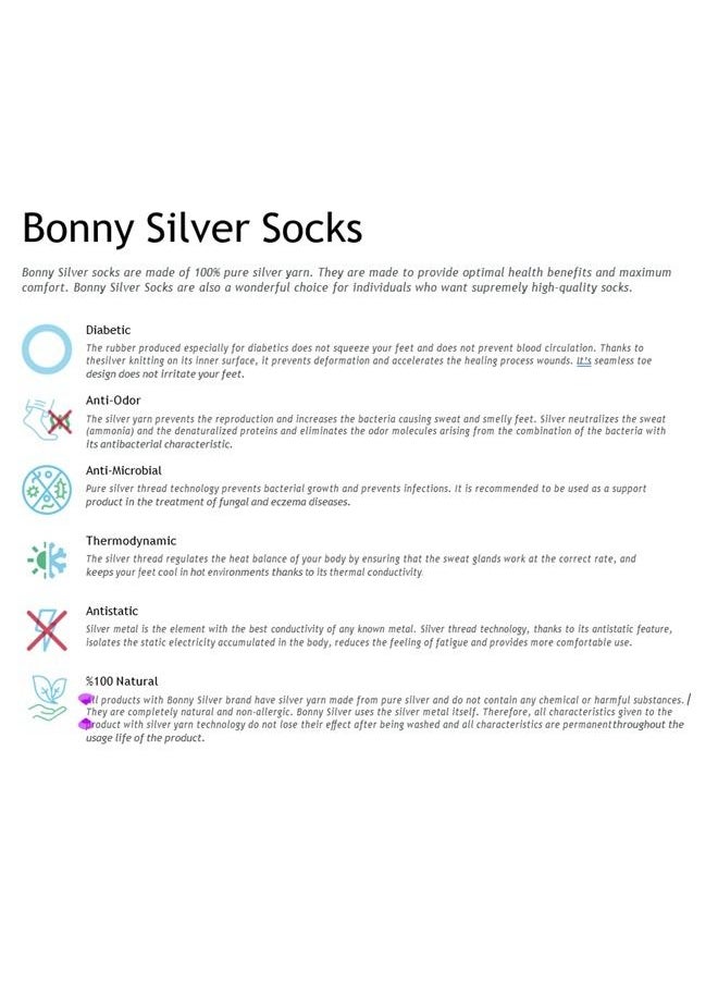 bonnysilver - Diabetic Crew Men Silver Socks - Full Protection - Image 1