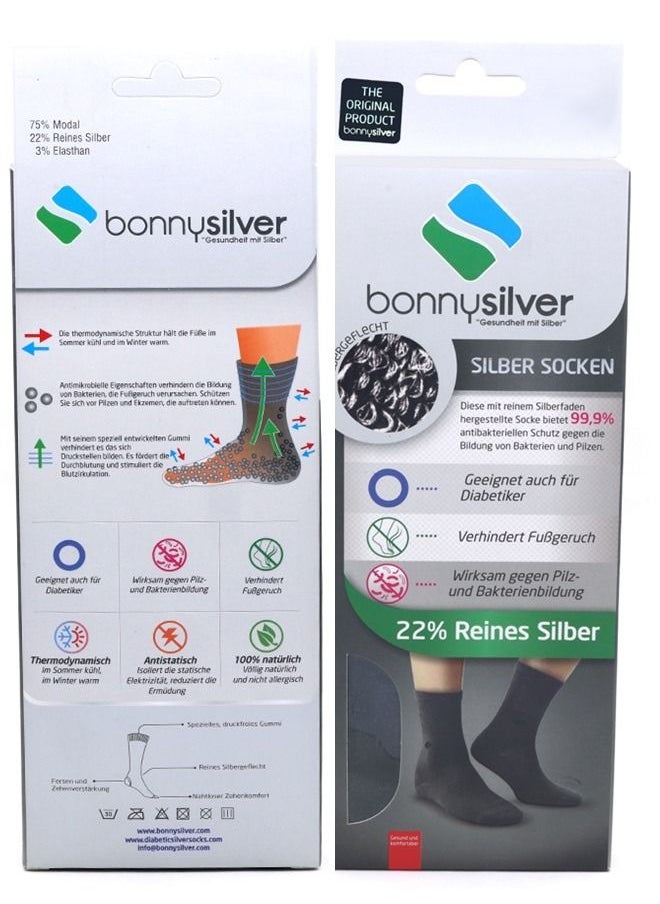 bonnysilver - Diabetic Crew Men Silver Socks - Full Protection - Image 1
