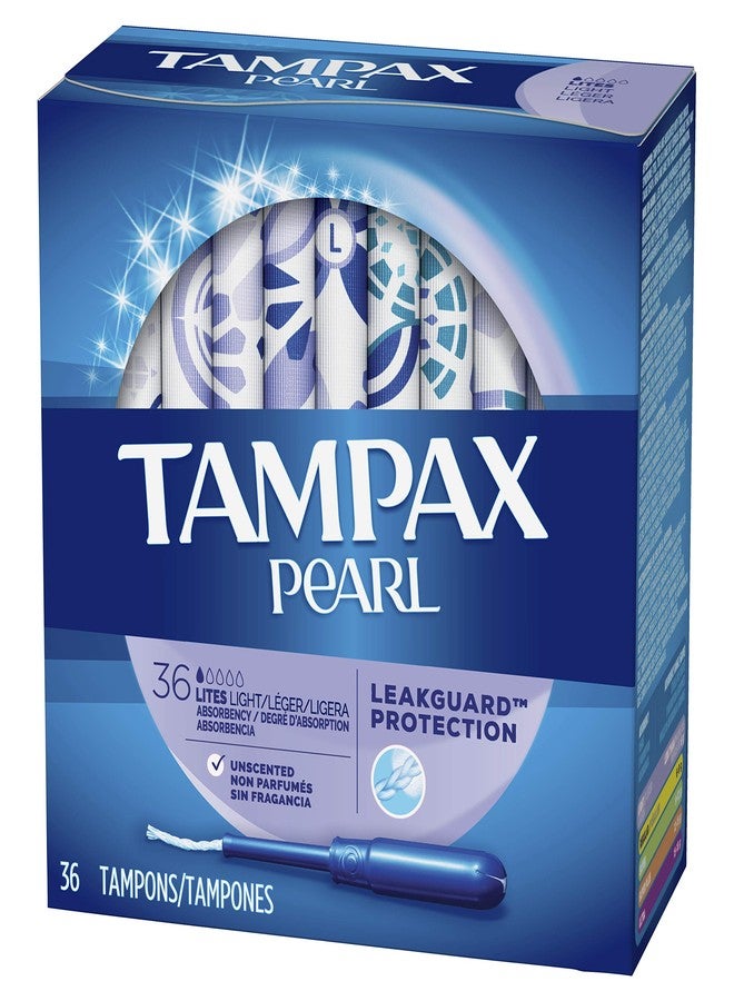 Tampax Pearl Plastic Tampons, Light Absorbency, Unscented, 36 Count (Pack of 2,Packaging May Vary - Image 1