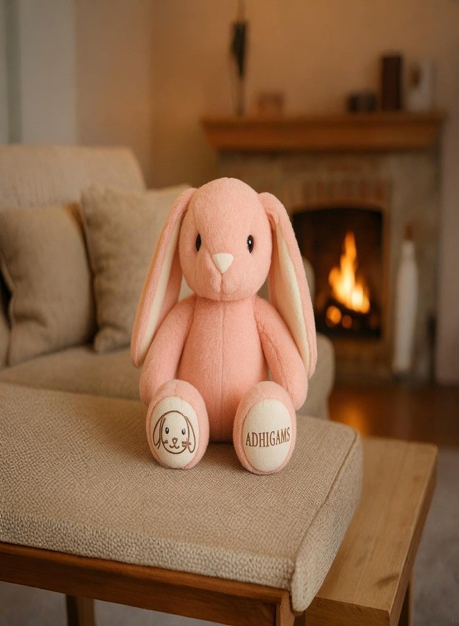 Adhigams Coral Bunny Soft Plush Toy - 30cm | Cute Adorable Huggable Rabbit with Long Ears | Super Soft Floppy Stuffed Animal for Kids & Girls Room Decor Plush - Image 4