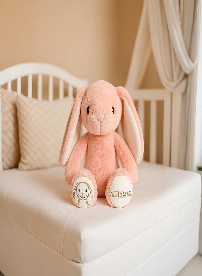 Adhigams Coral Bunny Soft Plush Toy - 30cm | Cute Adorable Huggable Rabbit with Long Ears | Super Soft Floppy Stuffed Animal for Kids & Girls Room Decor Plush - Image 5