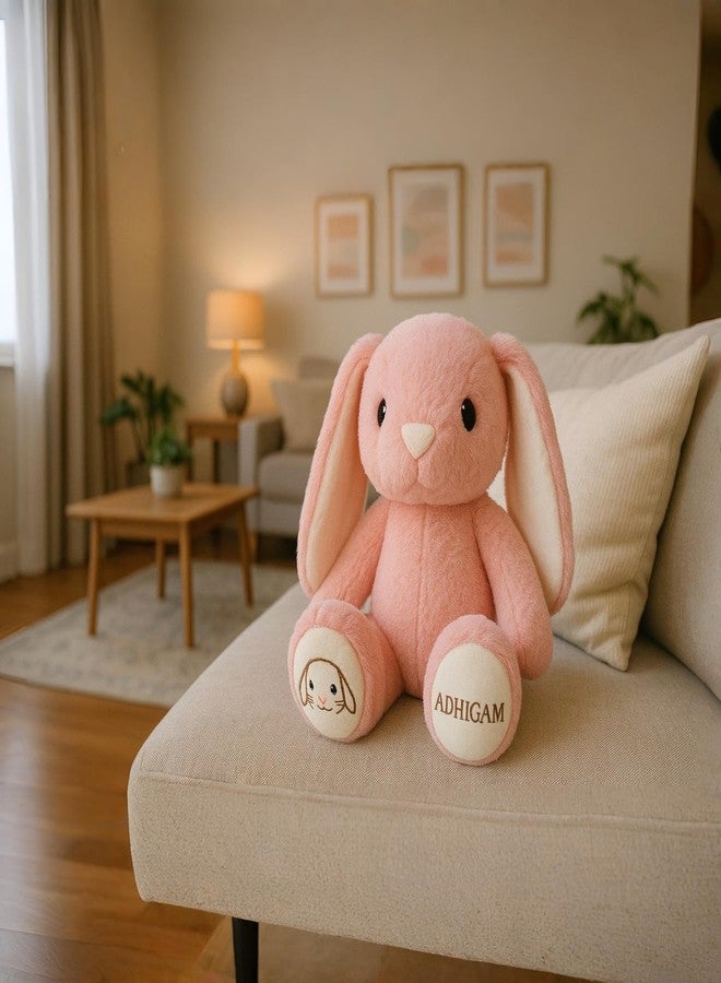 Adhigams Coral Bunny Soft Plush Toy - 30cm | Cute Adorable Huggable Rabbit with Long Ears | Super Soft Floppy Stuffed Animal for Kids & Girls Room Decor Plush - Image 1
