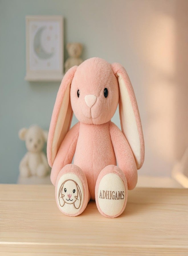 Adhigams Coral Bunny Soft Plush Toy - 30cm | Cute Adorable Huggable Rabbit with Long Ears | Super Soft Floppy Stuffed Animal for Kids & Girls Room Decor Plush - Image 2