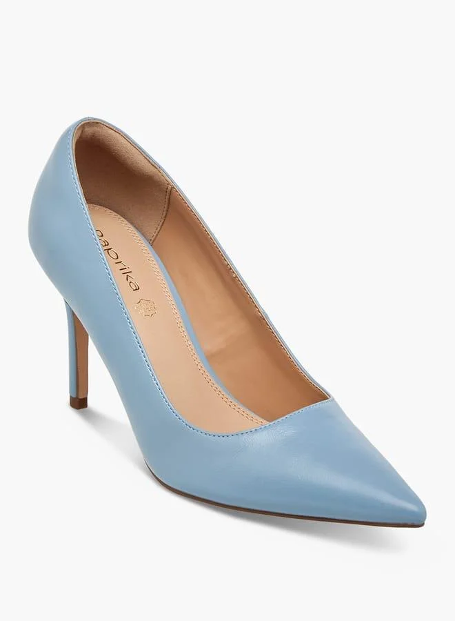 Women's Textured Slip-On Pumps With Stiletto Heel