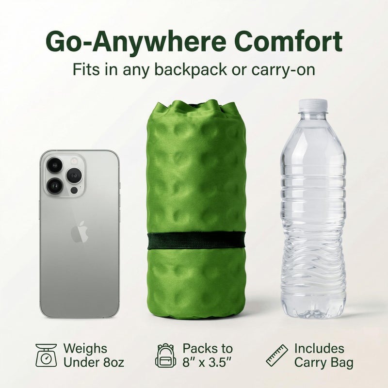 Whispering Winds Inflatable Seat Cushion - Comfortable Blow-up Foam Pad for Airplane, Travel, Stadium, Outdoors, Camping, Car & More - Image 3