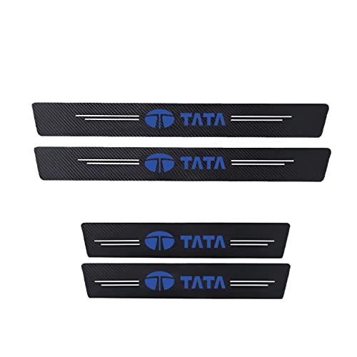 MULZI Car Door Sill Carbon Fiber Wrap PPF Film Anti Scratch Guard Protector Stickers Accessories Compatible for Nexon, Punch, Harrier, Altroz, Tiago, Tigor, Curvv, EV, Sierra, Xpres - Image 1