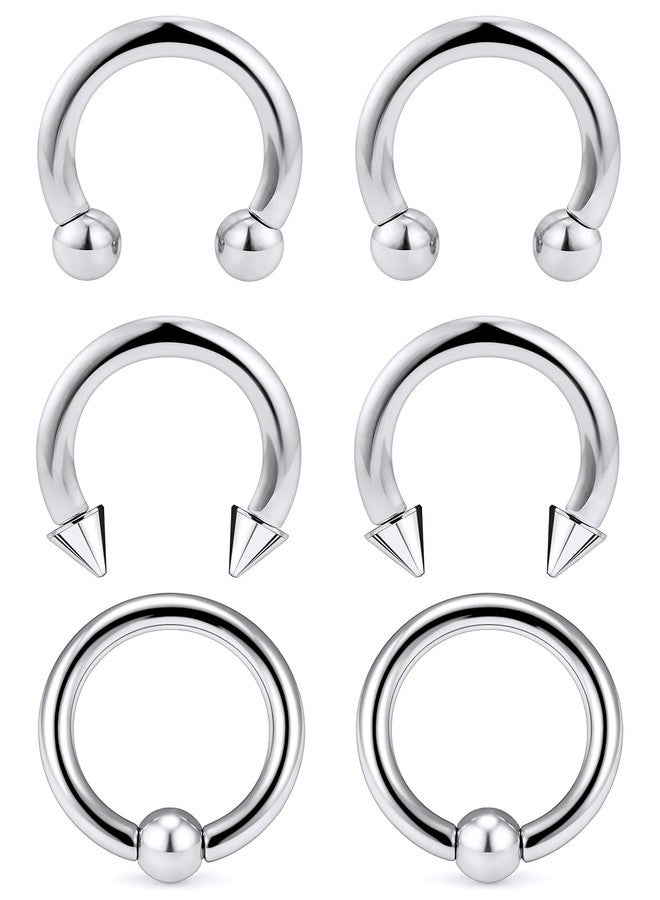 Ocptiy 12G Septum Rings Jewelry Horseshoe Captive Bead Septum Nose lip Ring Hoop Stainless Surgical Steel Cartilage Helix Tragus Earrings Hoop Septum Piercing Jewerly for Women Men 10mm - Image 1