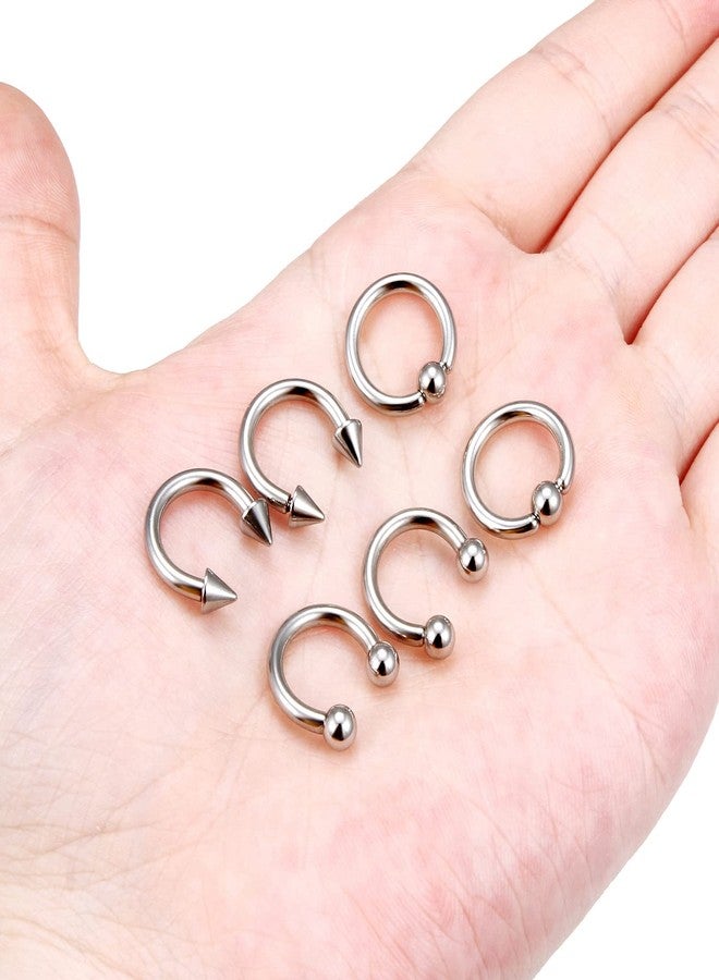 Ocptiy 12G Septum Rings Jewelry Horseshoe Captive Bead Septum Nose lip Ring Hoop Stainless Surgical Steel Cartilage Helix Tragus Earrings Hoop Septum Piercing Jewerly for Women Men 10mm - Image 3