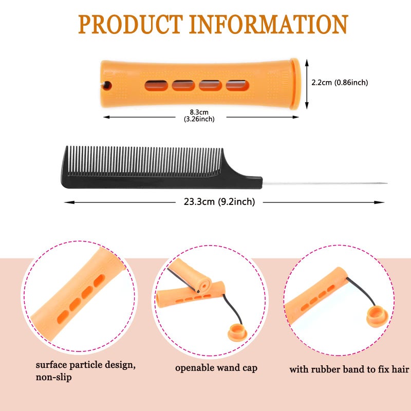 Alimiriam 60Pcs Perm Rods Set For Natural Hair Cold Wave Rods Hair Rollers For Women'S Long Medium Short Hair Curler Styling Diy Hairdressing Tools(Orange) - Image 4