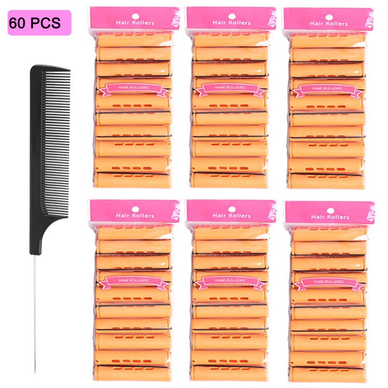Alimiriam 60Pcs Perm Rods Set For Natural Hair Cold Wave Rods Hair Rollers For Women'S Long Medium Short Hair Curler Styling Diy Hairdressing Tools(Orange) - Image 2