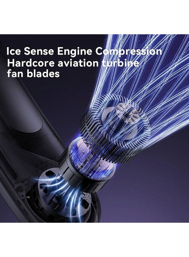 مروحة رقبة N90 محمولة مع تقنية التبريد الجليدي بأشباه الموصلات، بطارية 4000 مللي أمبير قابلة لإعادة الشحن عبر USB-C، 5 مستويات سرعة قابلة للتعديل، وشاشة LED - Image 5