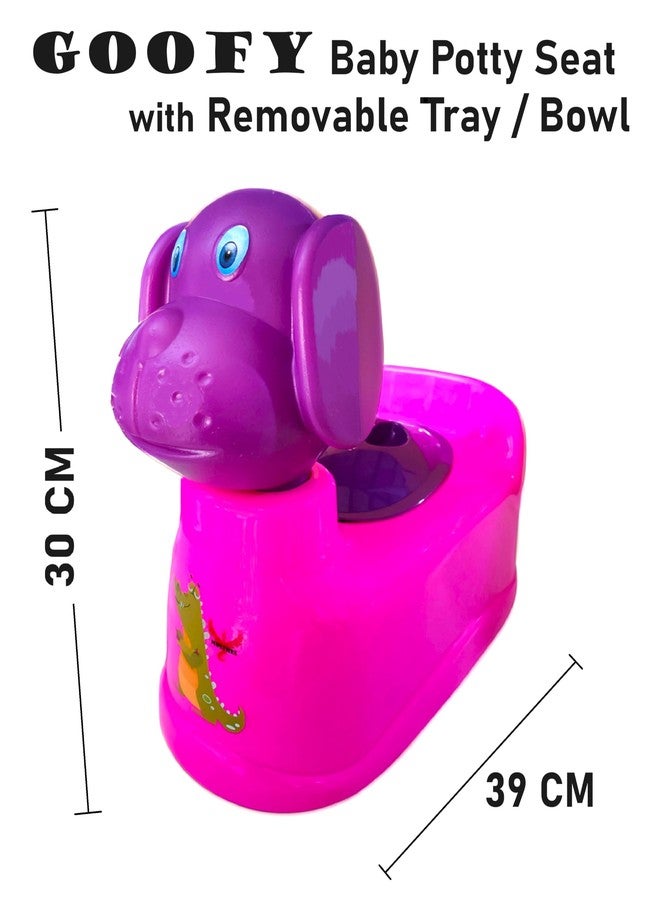 MOLTRES - GOOFY Baby Potty Training Toilet Seat with Removable Tray, Lid For Boy And Girl Kids (Age 6 Mths to 3 Year) Size 39x26x30 Potty Seat/Potty Box (Pink) - Image 2
