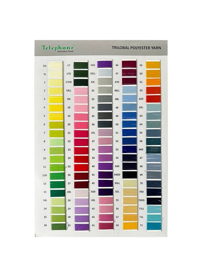 Embroiderymaterial - EmbroideryMaterial Polyester Embroidery Thread Fabric Shade Card for Fabric Dye, Designer, Clothes, Telephone Polyester Yarn Neelam Thread Shade Card for Fabric Dye- 400 Different Shades Fast Color - Image 1