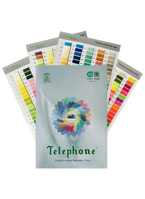 EmbroideryMaterial Polyester Embroidery Thread Fabric Shade Card for Fabric Dye, Designer, Clothes, Telephone Polyester Yarn Neelam Thread Shade Card for Fabric Dye- 400 Different Shades Fast Color